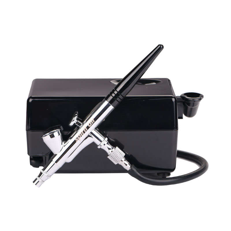 Mini Dual-Action Gravity Feed Airbrush Set for Makeup, Art, Crafts, Nails, Cake Decorating, and Modeling